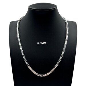Real 925 SOLID Sterling Silver 3.5mm Franco Link Chain Necklace 22" inch